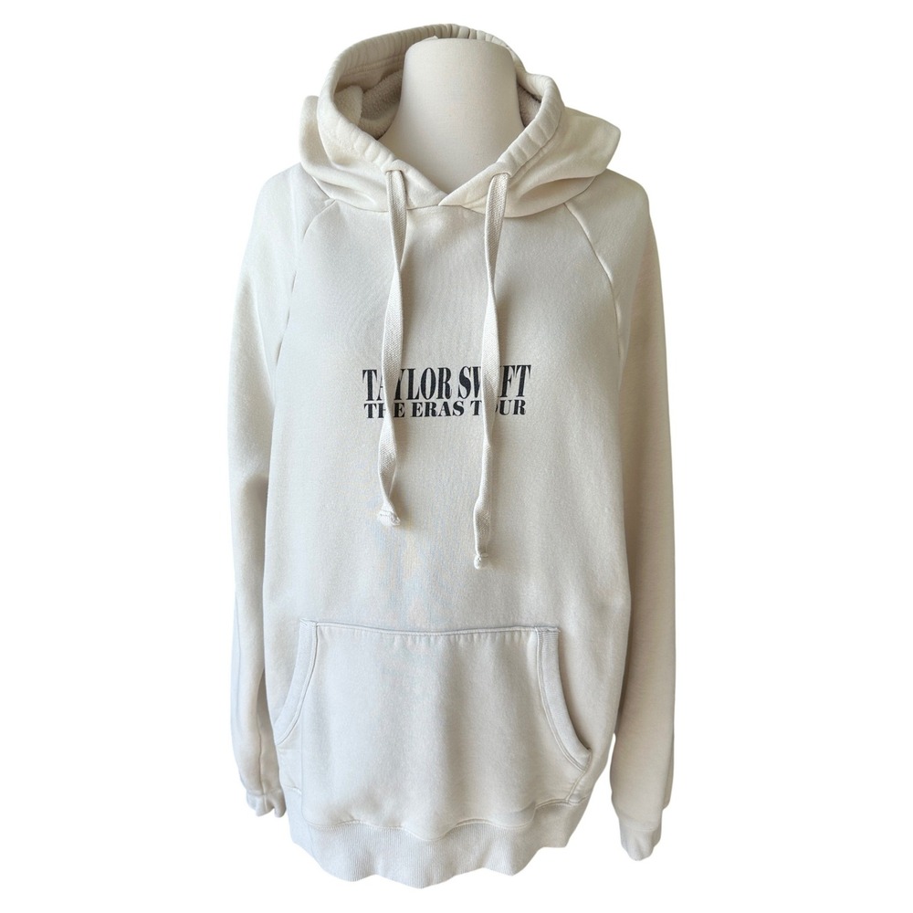Taylor Swift Eras Tour Merch Hoodie Beige Graphic Concert Sweatshirt S *Flaws*